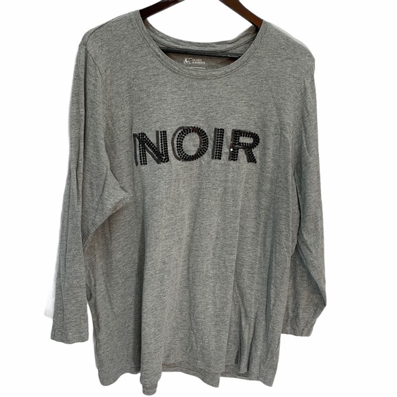 DC Jeans🌺Grey Scoop Neck Short Sleeve Tee Graphic Size 3X - Picture 2 of 8